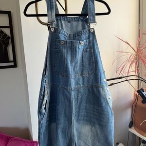 Jean Distressed Overalls